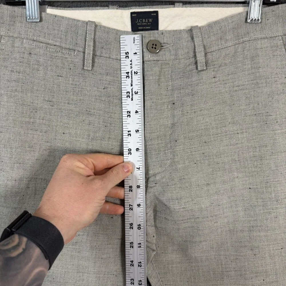 J Crew Pants Mens 31x30 Gray 484 Slim Fit Linen Blend Chino Lightweight NWT